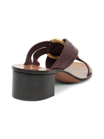 Shop Chloé Rony Leather Sandals In Deep Purple