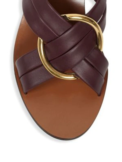 Shop Chloé Rony Leather Sandals In Deep Purple