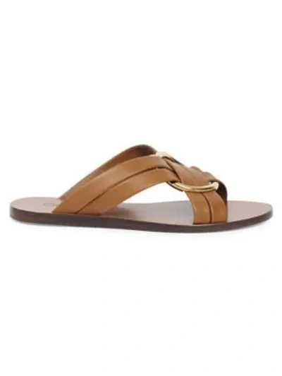 Shop Chloé Rony Flat Sandals In Light Brown