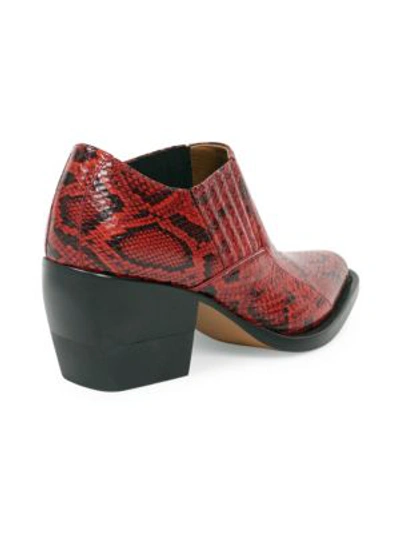 Shop Chloé Rylee Python Booties In Red