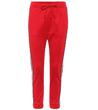 Shop Gucci Technical Jersey Trackpants In Red