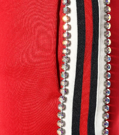 Shop Gucci Technical Jersey Trackpants In Red