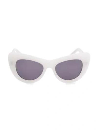Shop Andy Wolf Jan Cat Eye Sunglasses In White Black