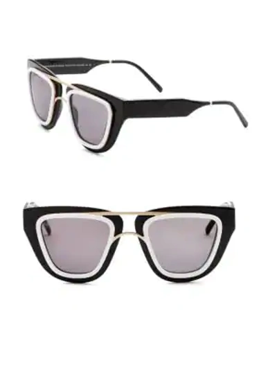 Shop Smoke X Mirrors Soda Pop, 48mm, Angular Sunglasses In Black White