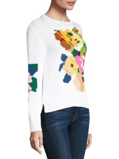 Shop Smythe Floral Crewneck Sweater In White Multi