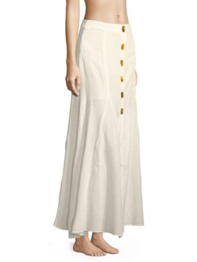 Shop Vix By Paula Hermanny Button-front Maxi Skirt In Off White