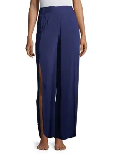 Shop Vix By Paula Hermanny Midnight Berry Pants In Navy