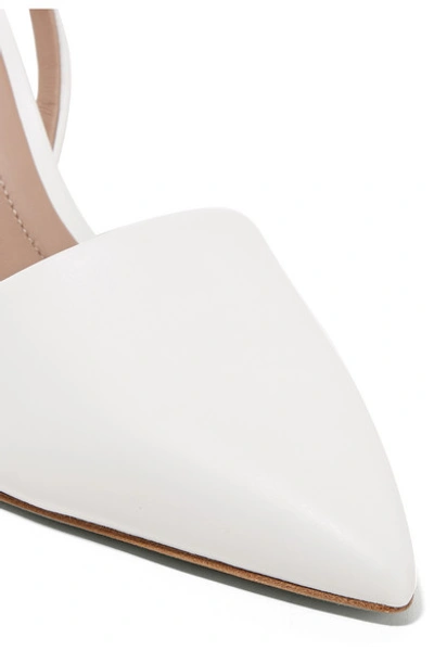Shop Diane Von Furstenberg Mortelle Leather Slingback Pumps In White