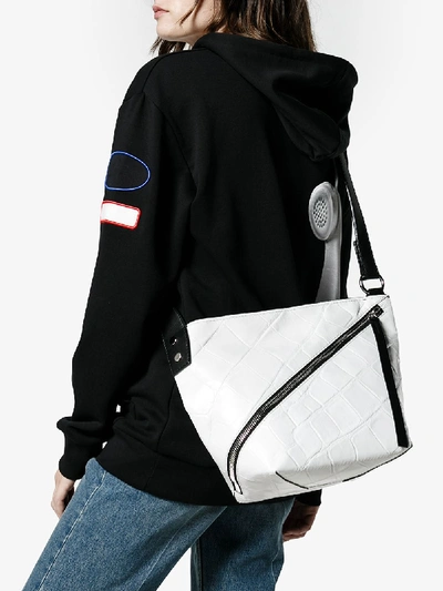 Shop Proenza Schouler White Zip Hobo Croc Leather Shoulder Bag