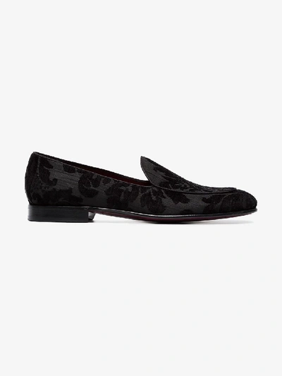 Shop Dolce & Gabbana Brocade Printed Loafers In Black