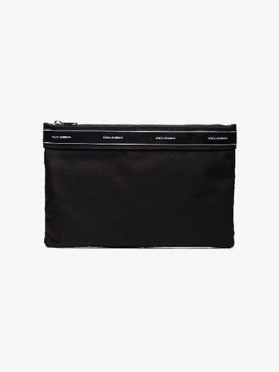 Shop Dolce & Gabbana Black Logo Wash Bag