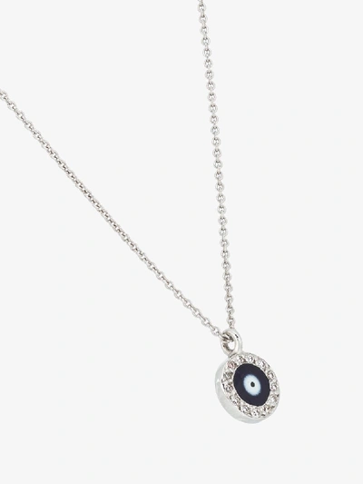 Shop Alemdara 18k White Gold Handan Diamond Eye Necklace In Metallic