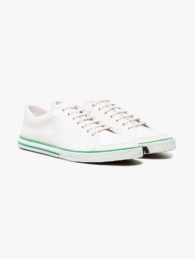 Shop Balenciaga Match Low Logo Sole Distressed Sneakers In White
