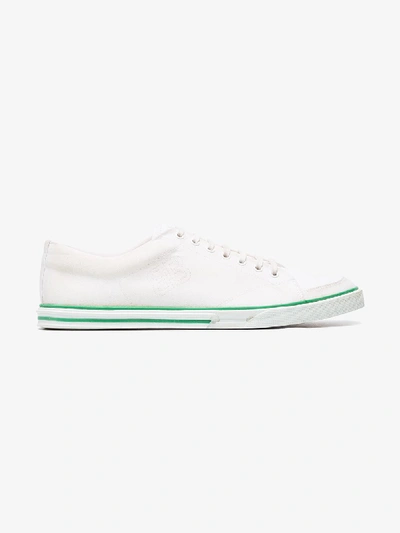 Shop Balenciaga Match Low Logo Sole Distressed Sneakers In White
