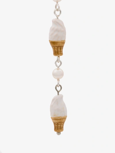 Shop Venessa Arizaga Vanilla Ice Cream Earrings In Nude&neutrals