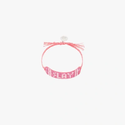 Shop Venessa Arizaga Slay Beaded Bracelet In Pink&purple