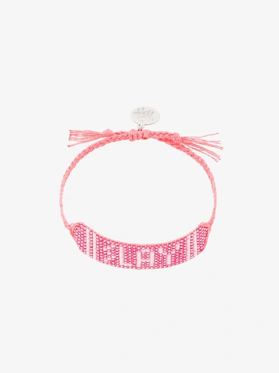 Shop Venessa Arizaga Slay Beaded Bracelet In Pink&purple