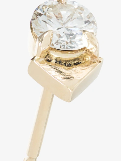 Shop Lizzie Mandler Fine Jewelry 18k Yellow Gold And Diamond Spike Single Stud In Metallic