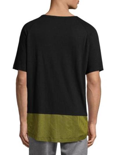 Shop P.l.c. Linen Colorblock Tee In Black