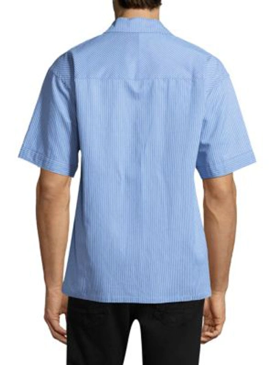 Shop P.l.c. Button-front Bowling Shirt In Sky Blue