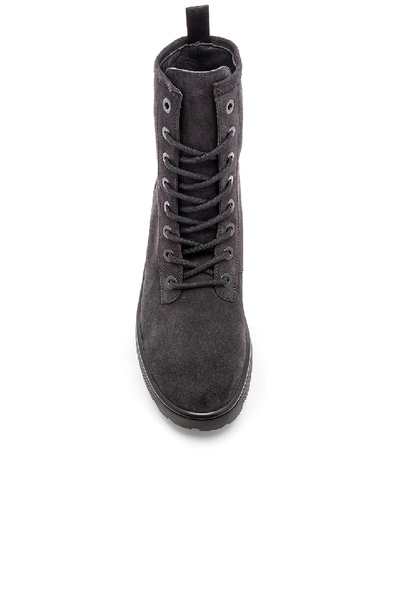 Shop Yeezy Season 6 Suede Combat Boots In Graphite