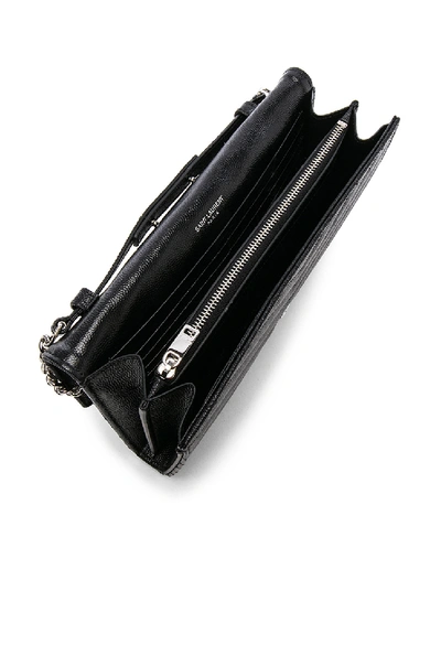 Saint Laurent Monogramme Chain Wallet In Black