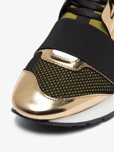 waarde Gehoorzaam Opnieuw schieten Balenciaga Race Runner Metallic Leather, Mesh And Neoprene Sneakers |  ModeSens