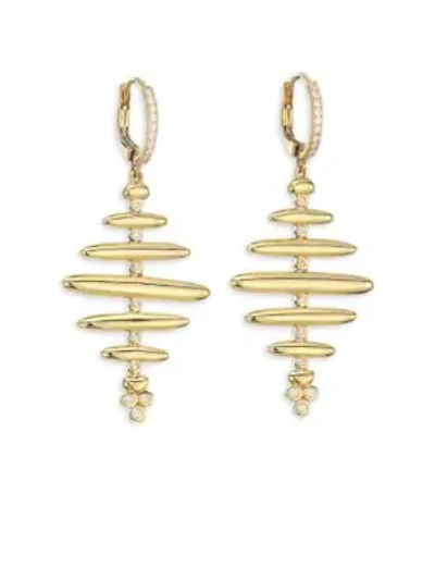 Shop Temple St Clair 18k Gold & Diamond Large Hive Earrings In Yellow Gold