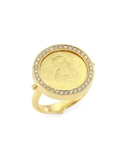 Shop Temple St Clair Diamond & 18k Gold Angel Ring In Yellow Gold