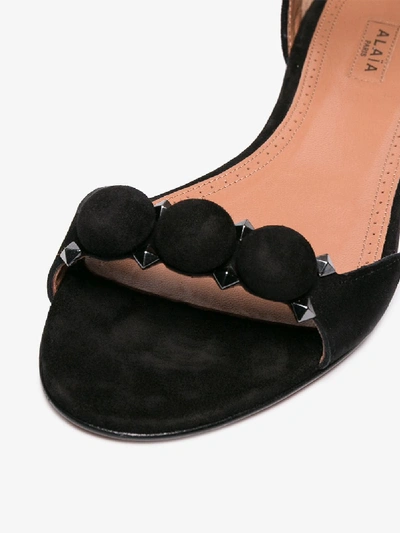 Shop Alaïa Black Bombe Suede Sandals