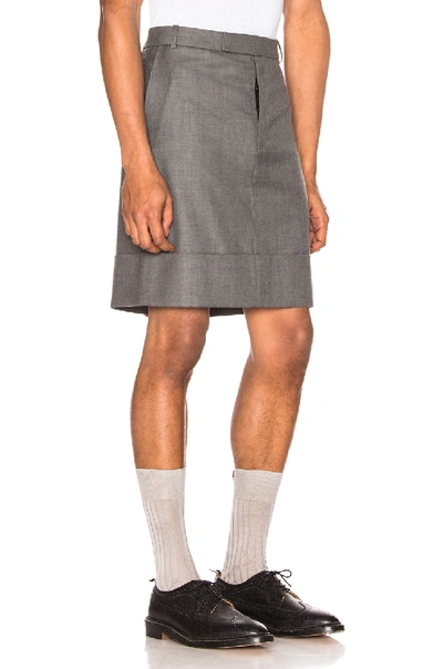 Shop Thom Browne Low Rise Beltloop Skirt In Gray