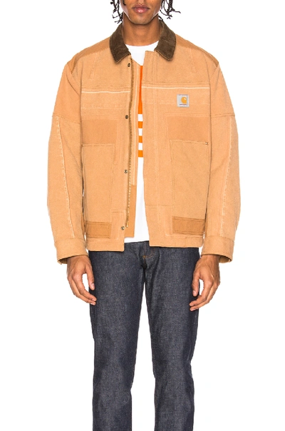 Shop Junya Watanabe X Carhartt Duck Jacket In Brown