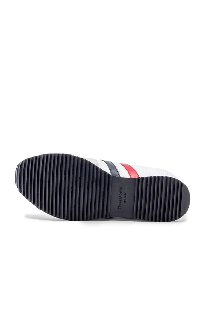 Shop Thom Browne Suede Running Shoes In White