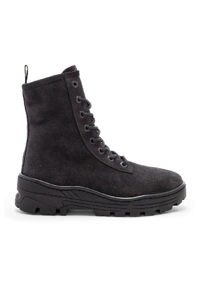 Shop Yeezy Season 6 Suede Combat Boots In Black