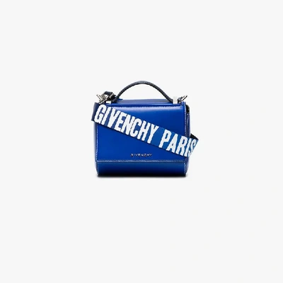 Shop Givenchy Blue Pandora Mini Leather Shoulder Bag