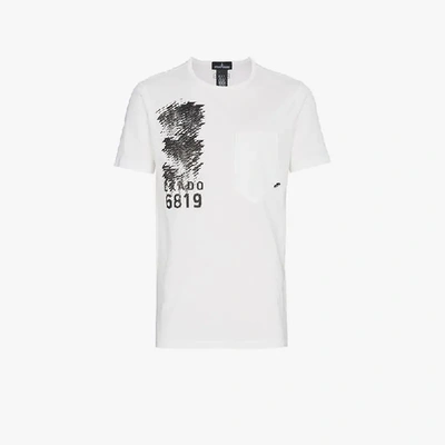 Shop Stone Island Shadow Project Shadow Logo T-shirt In White