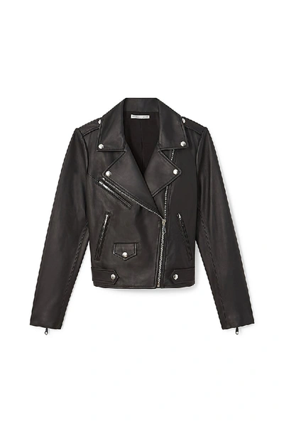Shop Rebecca Minkoff Wes Moto Love Doves Jacket In Black Multi