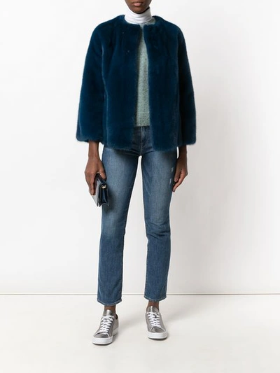 Shop Almarosafur Fanny Jacket - Blue