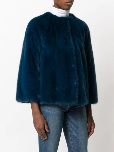 Shop Almarosafur Fanny Jacket - Blue