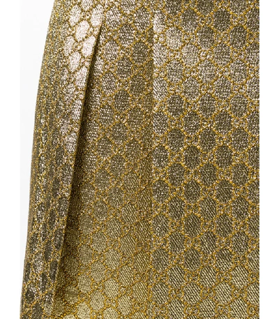 Shop Gucci Gold Gg Jacquard Skirt