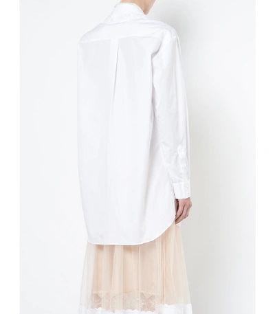 Shop Simone Rocha Whtie Embellished Collar Shirt