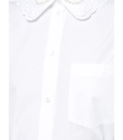 Shop Simone Rocha Whtie Embellished Collar Shirt