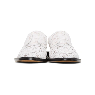 Shop Givenchy White Lace Loafers In 100 White