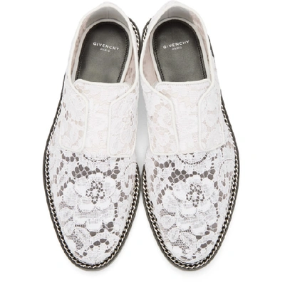 Shop Givenchy White Lace Loafers In 100 White