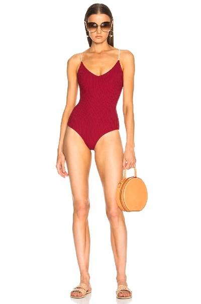 Shop Cali Dreaming Messier Swimsuit In Ruby Rib