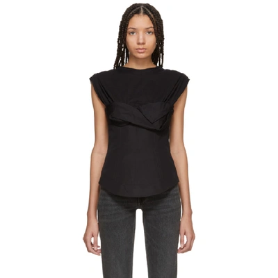 Shop Alexander Wang Black Trompe Loeil Tank Top In 001 Black