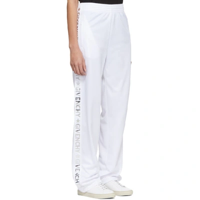 Shop Givenchy White And Silver Logo Lounge Pants In 100 White