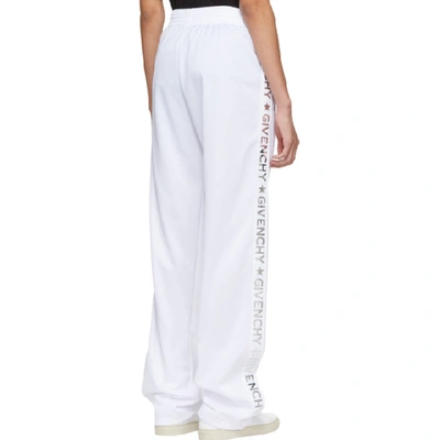 Shop Givenchy White And Silver Logo Lounge Pants In 100 White