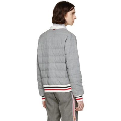 Shop Moncler Grey Down Padded Cardigan