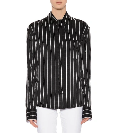 Shop Haider Ackermann Striped Shirt In Black